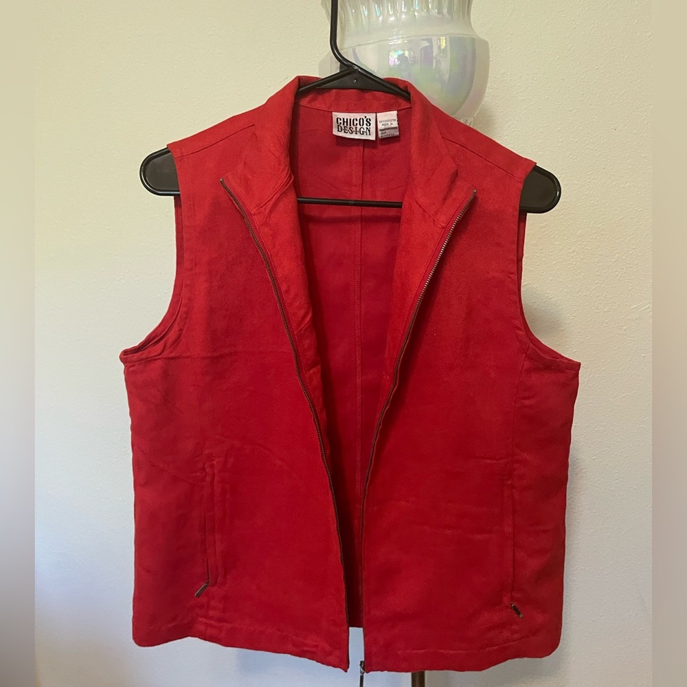 Vintage Faux Suede Cherry Red Vest